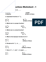 Class 6 Fractions Worksheet