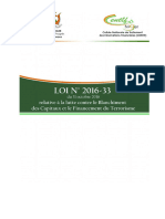 Loi N°2016-33 Rélative À La Lutte Contre Le Blanchiment Des Capitaux Et Le Financement Du Terrorisme