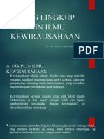 Ruang Lingkup Disiplin Ilmu Kewirausahaan