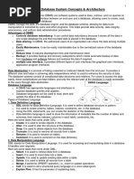 UNIT 1: Database System Concepts & Architecture: o o o o o o