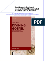 Full Ebook of Divining Gospel Oracles of Interpretation in A Syriac Manuscript of John 1St Edition Jeff W Childers Online PDF All Chapter