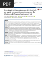 Investigating The Preferences of Individuals On Public Transport Innovations Using The Maximum Difference Scaling Method