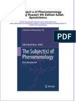 The Subject S of Phenomenology Rereading Husserl 4Th Edition Iulian Apostolescu Online Ebook Texxtbook Full Chapter PDF