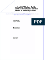 Full Ebook of Evidence La3007 Module Guide University of London 2022Nd Edition Amber Marks Beverley Brown Online PDF All Chapter