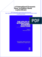 The Utility of International Economic Sanctions 1St Edition David Leyton Brown Online Ebook Texxtbook Full Chapter PDF