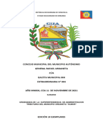 Concejo Municipal Del Municipio Autónomo General Rafael Urdaneta CÚA Gaceta Municipal 004 Extraordinaria #004