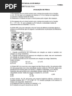 Prova de Dependência de Física 1ano