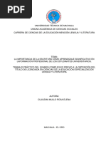 La Importancia de La Escritura Como Aprendizaje Significativo