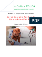 Curso Auxiliar de Veterin Rio e Pet Shop Edc 92122