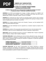 RESOLUTION of CHANGE SIGNATORIES