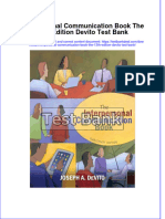 Full Interpersonal Communication Book The 13Th Edition Devito Test Bank Online PDF All Chapter