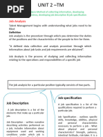 Unit 2 - TM - Job Analysis