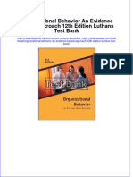 Full Organizational Behavior An Evidence Based Approach 12Th Edition Luthans Test Bank Online PDF All Chapter