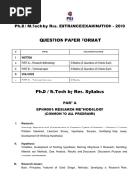 SYLLABUS FOR PH.D ENTRANCE EXAMINATION 2019