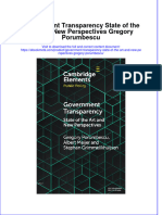 Full Ebook of Government Transparency State of The Art and New Perspectives Gregory Porumbescu Online PDF All Chapter