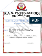 Investigatory Project in Chemistry: To Study The Adulterant in Food