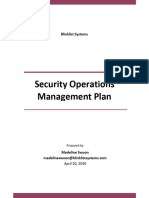 Security Operations Management Plan Template