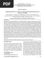 Optimizing Patient Care: A Review On Therapeutic Drug Monitoring of Some Clinically Used Drugs