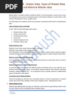 Notes 4 - Master Data, Types of Master Data and Material Master Data