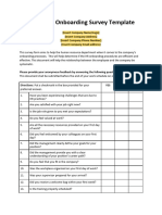 Employee Onboarding Survey Template