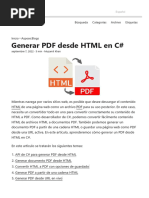 Generar PDF Desde HTML en C# - HTML A PDF C#