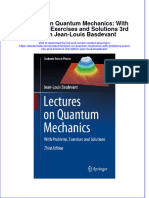 Full Ebook of Lectures On Quantum Mechanics With Problems Exercises and Solutions 3Rd Edition Jean Louis Basdevant Online PDF All Chapter