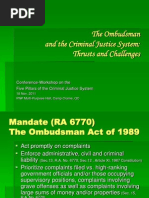 The Ombudsman and The Criminal Justice System - Thrusts and Challenges