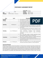 Program and Assessment Report For Ms. Clara Declerck