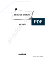 Janome MC6600 Sewing Machine Service Manual