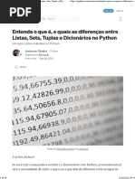 Listas, Sets, Tuplas e Dicionários No Python