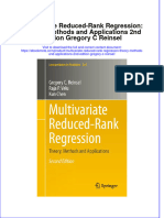 Full Ebook of Multivariate Reduced Rank Regression Theory Methods and Applications 2Nd Edition Gregory C Reinsel Online PDF All Chapter