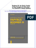 Full Ebook of Papyrus Bodmer Iii An Early Coptic Version of The Gospel of John and Genesis 1 42 Daniel B Sharp Editor Online PDF All Chapter