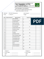 Daftar Hadir Ujian Sekolah-Madrasah