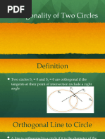 Orthogonality of Two Circles