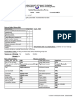 Initial Examination Form: Jordan University of Science & Technology Faculty of Dentistry Dental Teaching Center