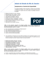 Exercício Planejamento e Controle Da Capacidade