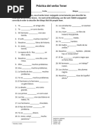 Main Practica Del Verbo Tener Spanish Worksheet