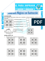 Cuadrados Mágicos Con Sustracción para Cuarto de Primaria