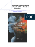 Full Ebook of Research Methods in Psychology A Handbook Fourth Edition Wendy A Schweigert Online PDF All Chapter