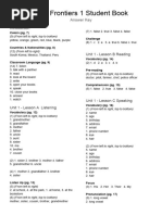 New Frontiers 1 Student Book Answer Key