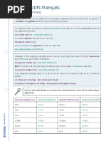 French Les Adjectifs Français Rules 2