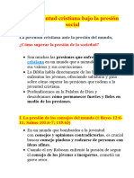 La Juventud Cristiana Bajo La Presión Social