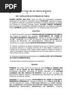 Formato Cancelacion de Patrimonio de Familia 18094751551 (1) Correcciòn.