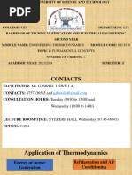 Fundamental Concepts of Thermodynamics