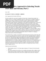 A Quantitative Approach To Selecting Nozzle Flow Rate and Stream