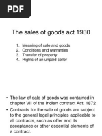 The Sales of Goods Act 1930