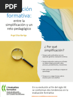 Evaluación Formativa. Entre La Simplificación y Reto Pedagógico