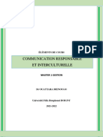 Cours Communication Responsable Et Interculturelle M1 GESTION-GRH Et MKG 2021-2022 Etudiant