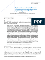 Examining The Correlation and Predictive Power of Metacognitive Domains On Mathematics Performance Among Senior High School Students