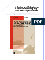 PDF of Sprachkritik Ansatze Und Methoden Der Kritischen Sprachbetrachtung Jorg Kilian Thomas Niehr Jurgen Schiewe Full Chapter Ebook